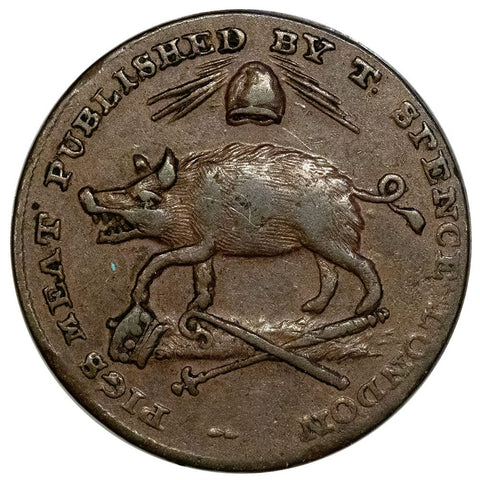 1795 Pigs Meat Middlesex Farthing Conder Token - D&H 1117 - Extremely Fine