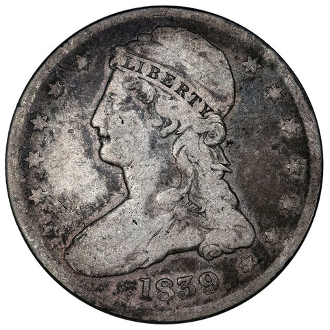 1839 LL Reeded Edge Capped Bust Half Dollar - Good