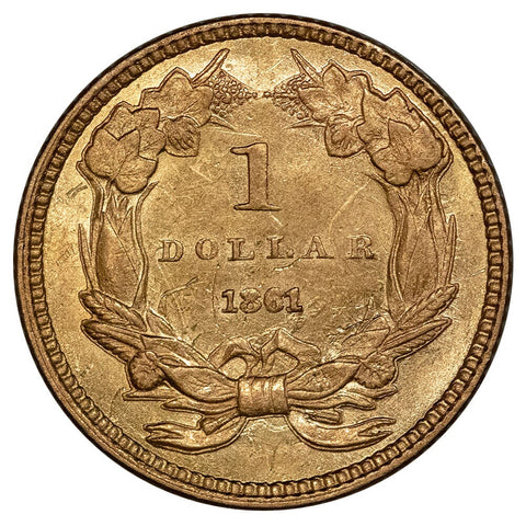 1861 Type-3 Gold Dollar - PQ Brilliant Uncirculated