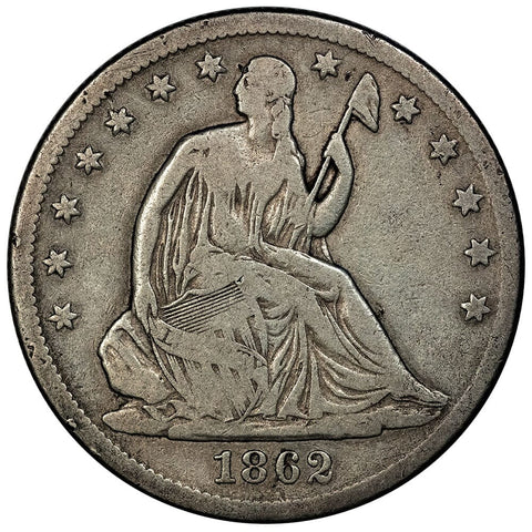 1862-S Seated Liberty Half Dollar - Very Fine Details