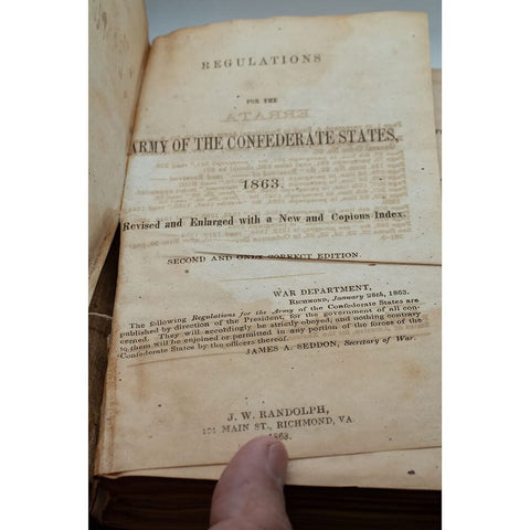 Scarce 1863 Regulations for the Army of the Confederate States - Good