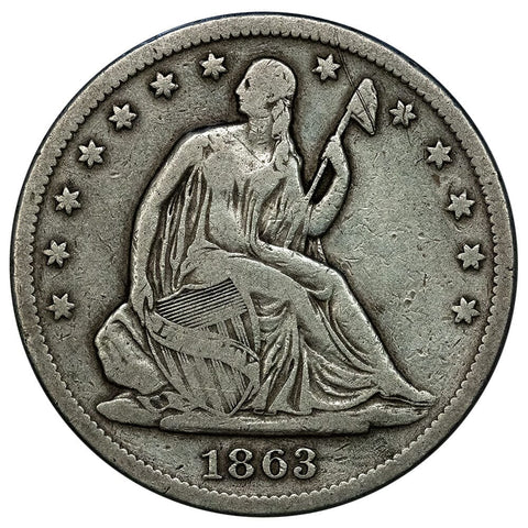 1863-S Seated Liberty Half Dollar - Fine - Civil War Date