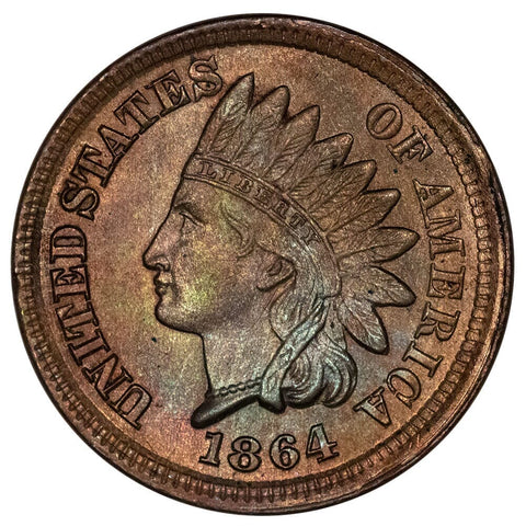1864 BZ Indian Head Cent - Uncirculated Brown