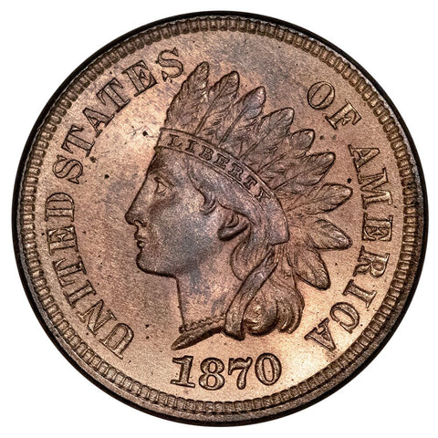 1870 Indian Head Cent - Uncirculated Red & Brown