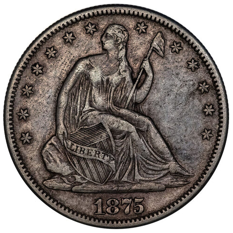 1875 Seated Liberty Half Dollar - Very Fine+