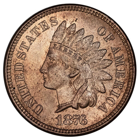 1876 Indian Head Cent - Uncirculated Red & Brown