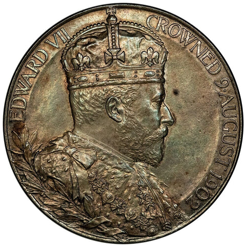 1902 Great Britain Edward VII Coronation Silver Medal 55mm - Uncirculated in Original Box
