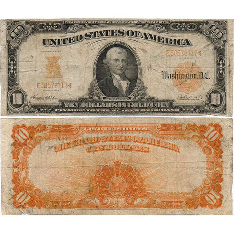 1907 $10 Gold Certificate Teehee/Burke Fr. 1172 - Fine