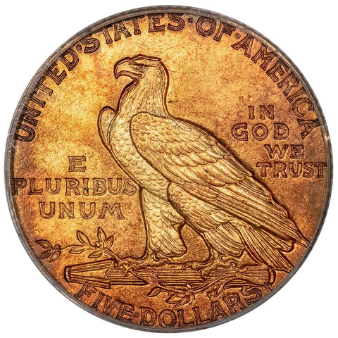 1915 $5 Indian Half Eagle Gold Coin - PCGS MS 62 - Brilliant Uncirculated