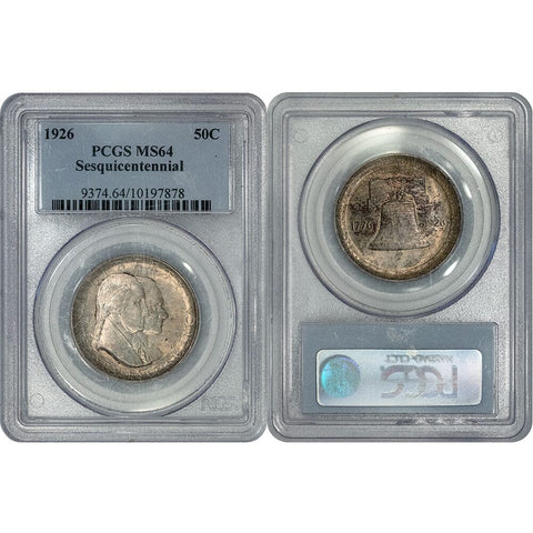 1926 Sesquicentennial Silver Commemorative Half Dollar - PCGS MS 64