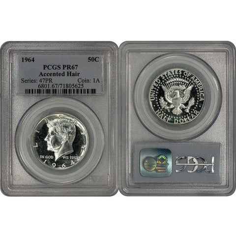 1964 Proof Accented Hair Silver Kennedy Half - PCGS PR 67