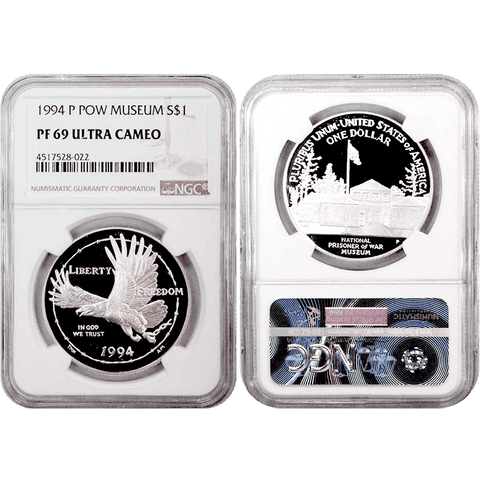 1994-P POW Museum Commemorative Silver Dollar - NGC PF 69 Ultra Cameo