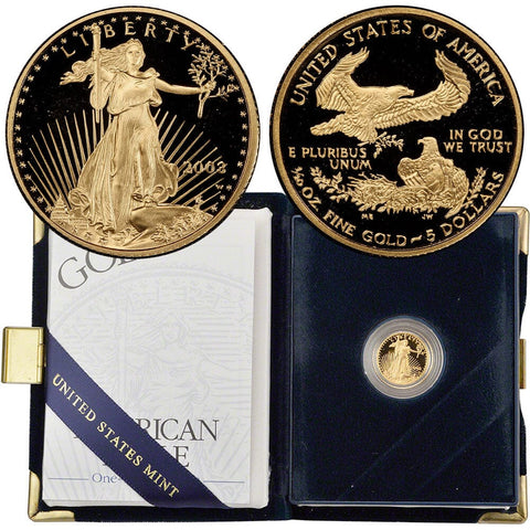 2003-W Proof $5 Tenth 1/10 Ounce Gold Eagle - Gem Proof in OGP