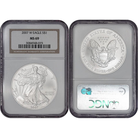 2007-W Burnished American Silver Eagle - NGC 69