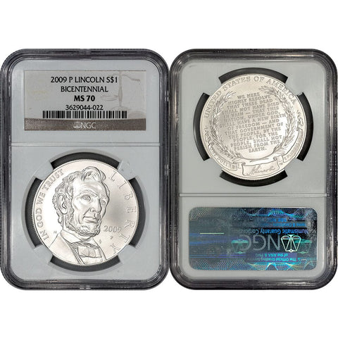 2009-P Abraham Lincoln Commemorative Silver Dollar - NGC MS 70