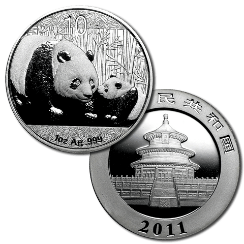 2011 China 10 Yuan Silver Panda 1 oz .999 Silver KM.1980 - Gem Uncirculated in Capsule