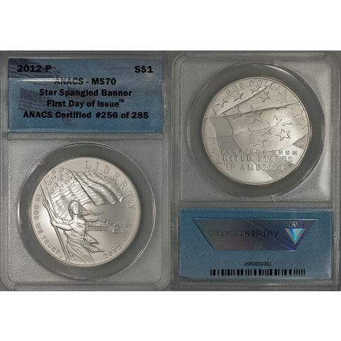 2012-P Unc. Star Spangled Banner Commemorative Silver Dollar - ANACS MS 70 FDOI