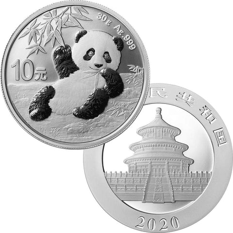 2020 China Silver Panda 1 oz .999 Silver - Gem Uncirculated in Capsule