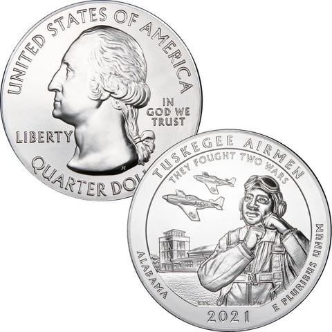 2021 Tuskegee Airmen America The Beautiful 5 oz Silver Quarter - Gem Uncirculated