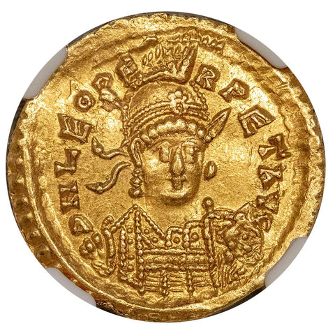 Eastern Roman Empire, Leo I AV Solidus, 457-474 AD, NGC Choice AU 5/2
