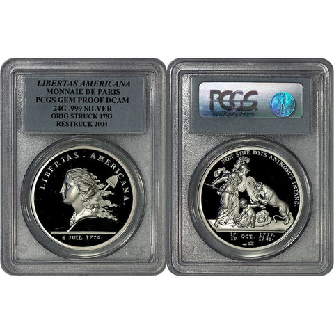 (2004) Restrike Libertas Americana Monnaie De Paris .999 Silver Medal - PCGS Gem Proof DCAM