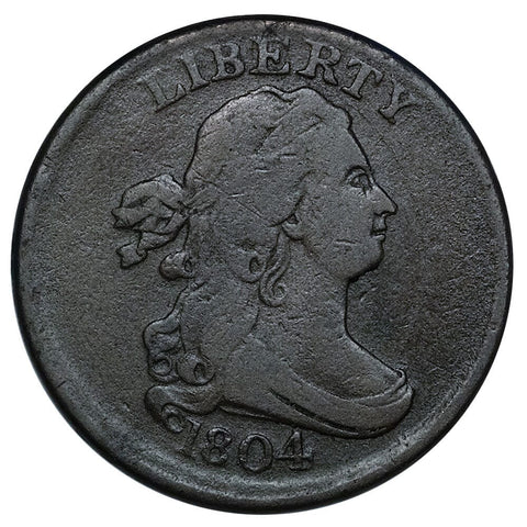1804 Draped Bust Half Cent, C4/Stems - Very Good