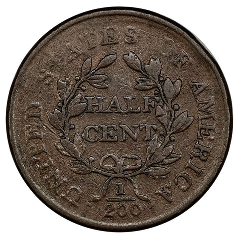 1804 Draped Bust Half Cent, P4/ No Stems - Fine