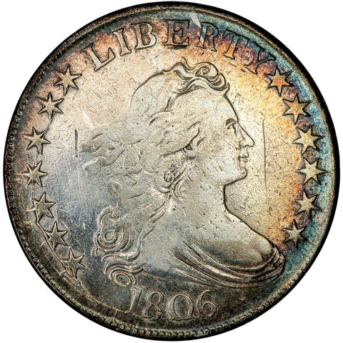 1806 Draped Bust Half Dollar P6/Stems ~ Overton 117 [R4] - Very Fine Details