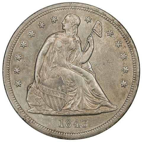 1843 Seated Liberty Dollar - About Uncirculated