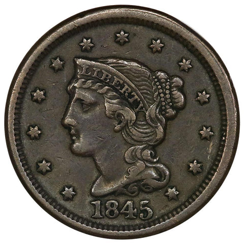1845 Braided Hair Large Cent - Very Fine