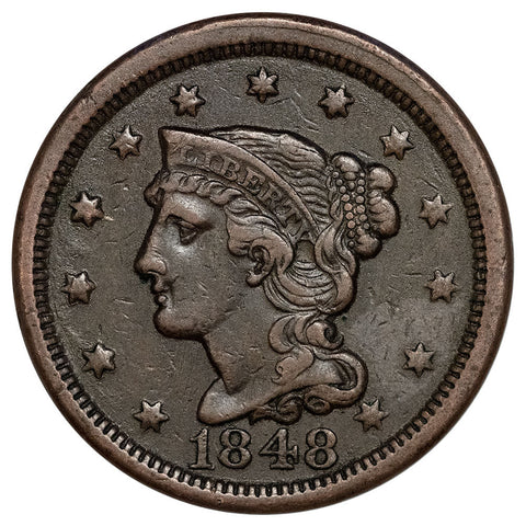 1848 Braided Hair Large Cent - Very Fine
