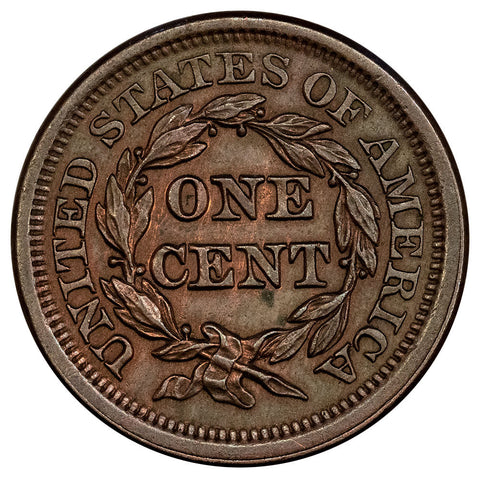 1851 Braided Hair Half Cent - Very Choice About Uncirculated