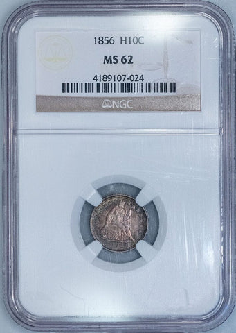 1856 Seated Liberty Half Dime - NGC MS 62 - Toned Brilliant Uncirculated