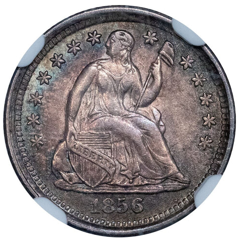 1856 Seated Liberty Half Dime - NGC MS 62 - Toned Brilliant Uncirculated