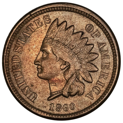 1860 Pointed Bust Indian Head Cent - About Uncirculated