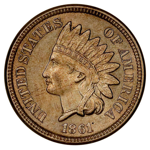 1861 Indian Head Cent - 4-Diamond About Uncirculated