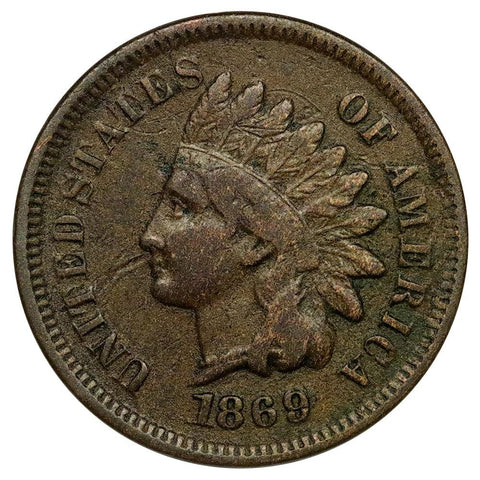 1869/9 Indian Head Cent Snow-3 FS-301 - Very Good+ Detail