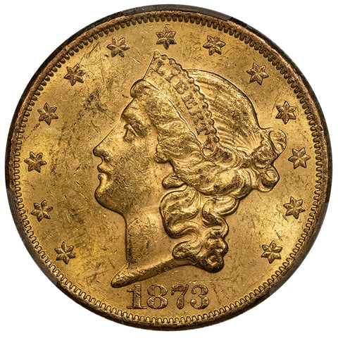 1873 Open 3 $20 Liberty Double Eagle Gold Coin - PCGS MS 61