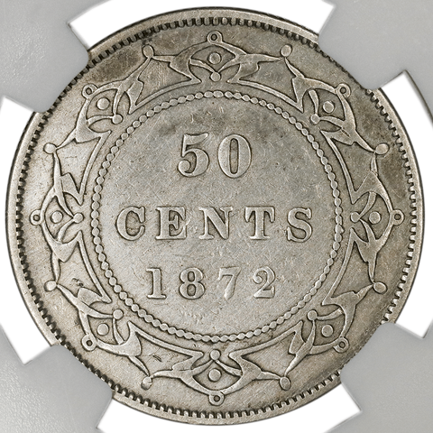1872-H Newfoundland Silver 50 Cents KM.6 - NGC VF Detail