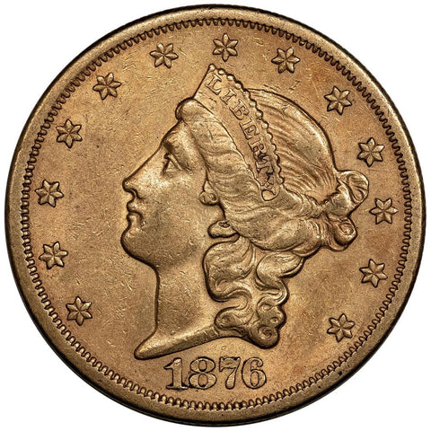 1876-S Type 2 $20 Liberty Double Eagle Gold Coin - About Uncirculated