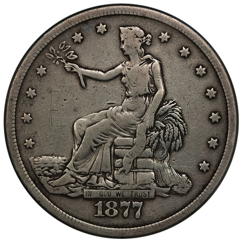 1877-S Trade Dollar - Very Good Detail (graffiti/damage)
