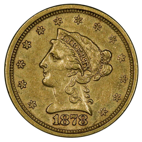 1878-S $2.5 Liberty Gold Coin - Nominal About Uncirculated