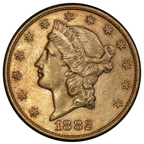 1882-S $20 Liberty Double Eagle Gold Coin - About Uncirculated
