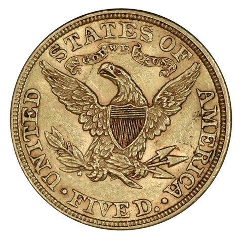 1883 $5 Liberty Gold Coin - About Uncirculated