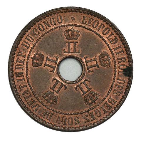1888 Congolese 5 Centimes - UNC