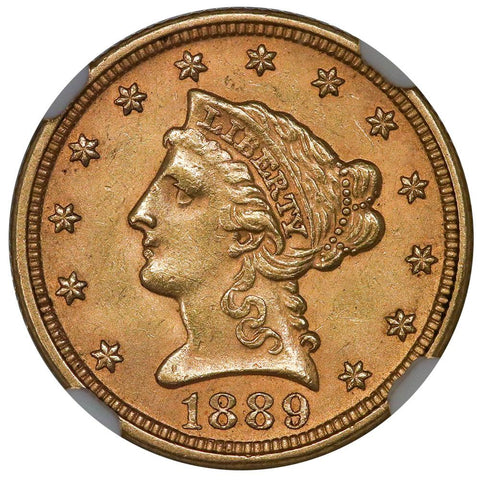1889 $2.5 Liberty Gold Coin - NGC MS 63 - Choice Uncirculated