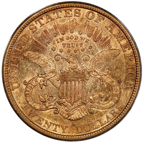 1892-S $20 Liberty Double Eagle Gold Coin - PCGS AU 50 - About Uncirculated