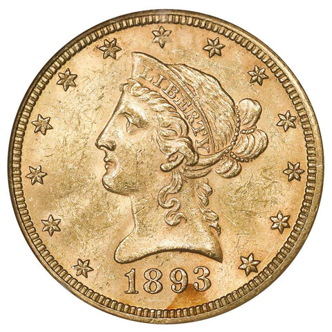 1893 $10 Liberty Gold Eagle - NGC MS 61 - Brilliant Uncirculated