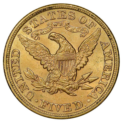 1897 $5 Liberty Head Gold - Uncirculated Details (Obv. Damage)
