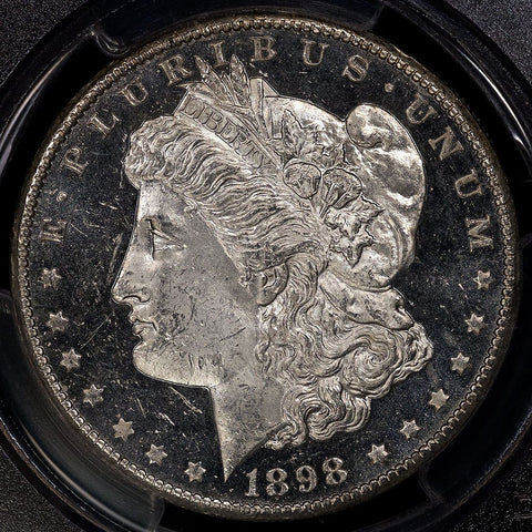 1898-O Morgan Dollar - PCGS MS 62 DMPL Black & White Cameo